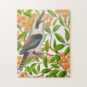 ゴムの木のパズルの笑うKookaburra ジグソーパズル
