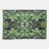ゴムの木の葉パターン キッチンタオル (横)