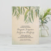 ゴムの木はエレガントなヴィンテージの婚約パーティを去ります 招待状 (スタンド正面)