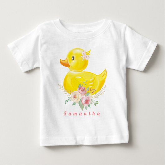 ゴムの水玉の女の子 誕生日1周年 Tシャツ 赤ちゃん (正面)