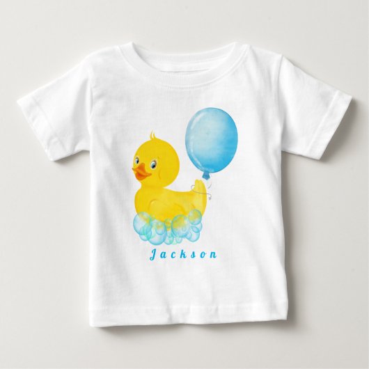 ゴムの水玉の男の子 ファースト バースデー T シャツ 赤ちゃん (正面)