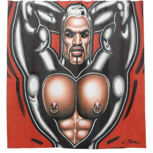 ゴムの筋肉 シャワーカーテン (正面)