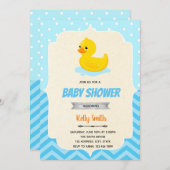 ゴムの黄色いあひるの男の子のシャワー招待状 招待状 (正面/裏面)