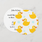 ゴムの黄色いあひるの赤ちゃん歓迎会の招待状 招待状 (正面/裏面)