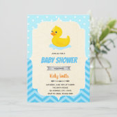 ゴムの黄色いあひる君のシャワー・パーティへの招待 招待状 (スタンド正面)