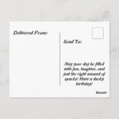 ゴムの黄色いあひる お誕生日おめでとう　楽しくてユニークな誕生日 ポストカード (裏面)