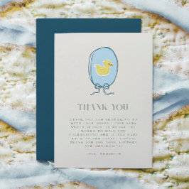 ゴムエレガントダッキー（アヒルちゃん）ベビーシャワーフラット サンキューカード