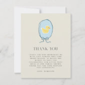 ゴムエレガントダッキー（アヒルちゃん）ベビーシャワーフラット サンキューカード (正面)