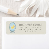 ゴムエレガントダッキー(アヒルちゃん)リボン差出人住所 ラベル (インサイチュ)