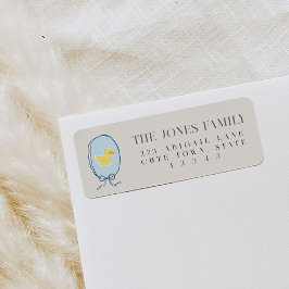 ゴムエレガントダッキー（アヒルちゃん）リボン差出人住所 ラベル