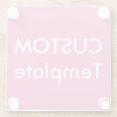 ゴムカスタム足付き4.2インチ正方形ガラスコースター ガラスコースター (裏面)