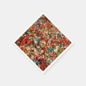 ゴムカラフル壁 スタンダードカクテルナプキン (角)
