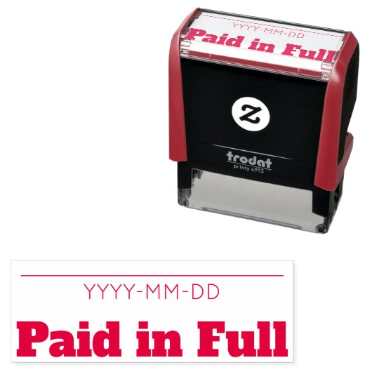ゴムシンプルスタンプ「全額お支払い」 セルフインキングスタンプ (インサイチュ)