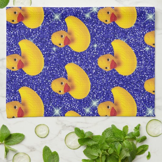 ゴムダッおもしろいクスイエローダッキーファーム動物愛好家 キッチンタオル (折り畳み)