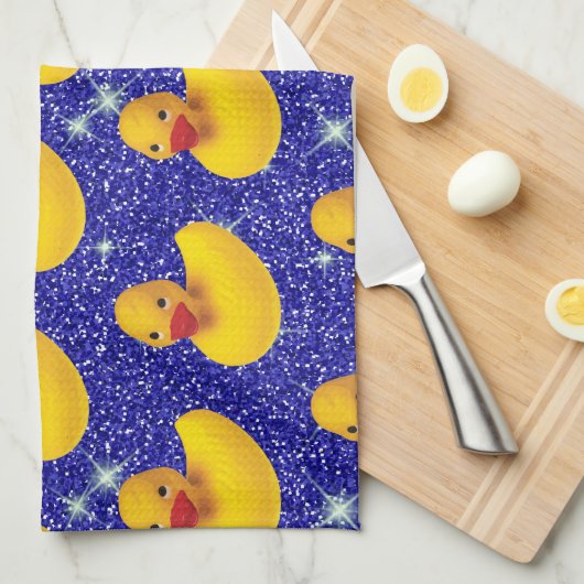 ゴムダッおもしろいクスイエローダッキーファーム動物愛好家 キッチンタオル (四つ折り)