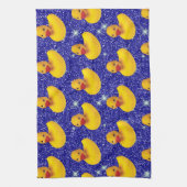 ゴムダッおもしろいクスイエローダッキーファーム動物愛好家 キッチンタオル (縦)