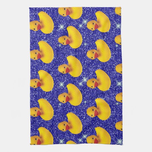 ゴムダッおもしろいクスイエローダッキーファーム動物愛好家 キッチンタオル