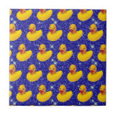 ゴムダッおもしろいクスイエローダッキーファーム動物愛好家 タイル (正面)