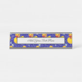 ゴムダッおもしろいクスイエローダッキーファーム動物愛好家 デスクネームプレート (正面)