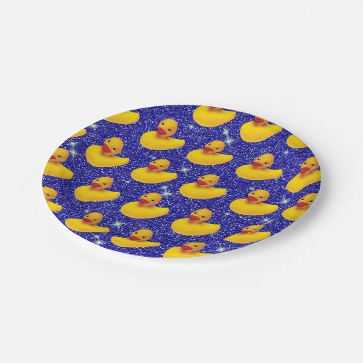 ゴムダッおもしろいクスイエローダッキーファーム動物愛好家 ペーパープレート (アングル)