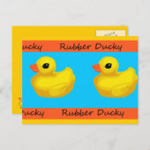 ゴムダッキー白ポストカード ポストカード (正面/裏面)