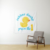 ゴムダッキー（アヒルちゃん）あなたはの一つの誕生日の背景 タペストリー (インサイチュ)