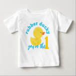 ゴムダッキー（アヒルちゃん）あなたはワンファースト誕生日Tシャツ ベビーTシャツ<br><div class="desc">ゴムダッキー（アヒルちゃん）あなたはの1歳の誕生日Tシャツ</div>