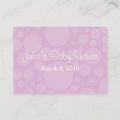 ゴムダッキー（アヒルちゃん）おむつラッフルチケット-薄紫 エンクロージャーカード (裏面)