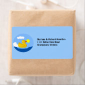 ゴムダッキー（アヒルちゃん）が泳ぐ ラベル (インサイチュ)