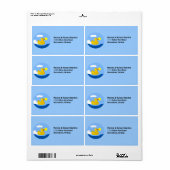 ゴムダッキー（アヒルちゃん）が泳ぐ ラベル (フルシート)