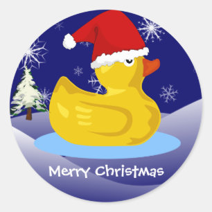 ゴムダッキー(アヒルちゃん)のクリスマス ラウンドシール