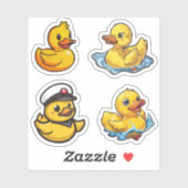 ゴムダッキー(アヒルちゃん)のスティッカー シール (シート)