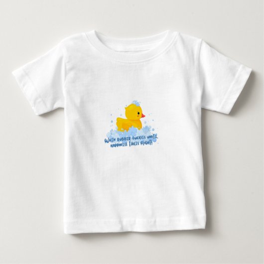 ゴムダッキー(アヒルちゃん)の団結 ベビーTシャツ (正面)