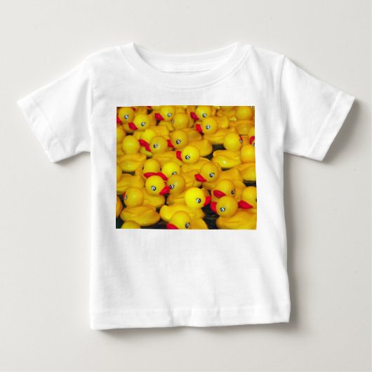 ゴムダッキー(アヒルちゃん)の幼児用シャツ ベビーTシャツ (正面)