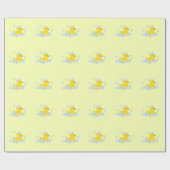 ゴムダッキー（アヒルちゃん）の泡ベビーシャワー ラッピングペーパー (フラット)