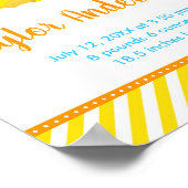 ゴムダッキー（アヒルちゃん）の黄色と青の誕生統計 ポスター (角)