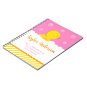 ゴムダッキー(アヒルちゃん)イエローおよびピンク誕生統計 ノートブック (左側)