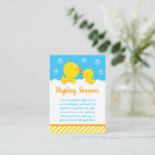 ゴムダッキー(アヒルちゃん)イエローとブルーのディスプレイシャワー エンクロージャーカード (スタンド正面)