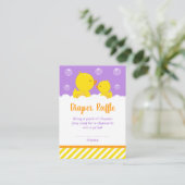 ゴムダッキー（アヒルちゃん）イエローと紫おむつラッフル エンクロージャーカード (スタンド正面)