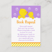 ゴムダッキー(アヒルちゃん)イエローと紫のブックリクエスト エンクロージャーカード (正面)