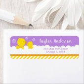 ゴムダッキー（アヒルちゃん）イエローと紫 ラベル (インサイチュ)