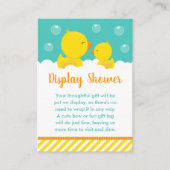 ゴムダッキー（アヒルちゃん）イエローと緑のディスプレイシャワー エンクロージャーカード (正面)