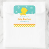 ゴムダッキー（アヒルちゃん）イエローグリーンベビーライブラリ蔵書票 スクエアシール (バッグ)