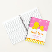 ゴムダッキー（アヒルちゃん）イエローピンクベビーシャワーゲストブック ノートブック (内部)