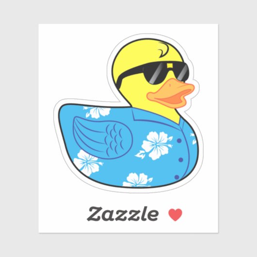 ゴムダッキー(アヒルちゃん)インハワイアンシャツアロハ シール (シート)