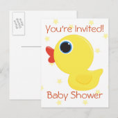 ゴムダッキー（アヒルちゃん） インビテーションポストカード (正面/裏面)