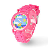 ゴムダッキー（アヒルちゃん）、カラフルおもしろいデザイン 腕時計 (傾斜)