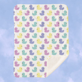 ゴムダッキー（アヒルちゃん）カラフルベビーキッズシェルパブランケット シェルパブランケット