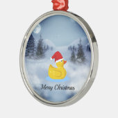 ゴムダッキー(アヒルちゃん)クリスマスグリーティング メタルオーナメント (左)
