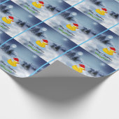 ゴムダッキー（アヒルちゃん）クリスマスグリーティング ラッピングペーパー (角)